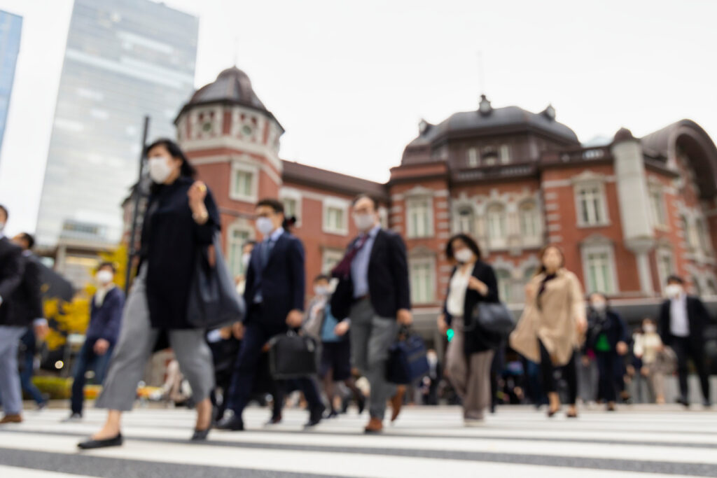 東京で花粉が流行っているような写真